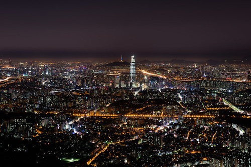 city night dark lights nightscape korea seoul