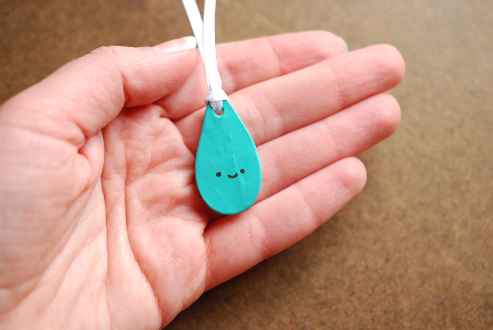 Polymer Clay Raindrop Necklace