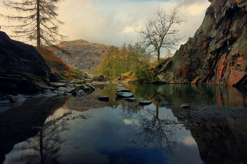 uk travel trees england lake reflection tree english water canon reflections landscape spring scenery rocks view britain rydal district united great lakes lakedistrict scenic sigma kingdom symmetry cumbria april symmetrical british cave lakeland ambleside lakedistrictnationalpark rydalwater cumbrian rydalcave 450d