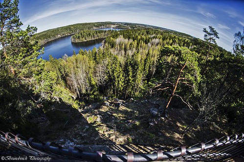 park blue shadow white lake distortion color green water colors horizontal clouds forest canon wonderful suomi finland outdoors woods colorful shadows view artistic sharp fisheye finnish peninsula viewpoint midday vantagepoint 2016 aulanko samyang canon6d brunobinch