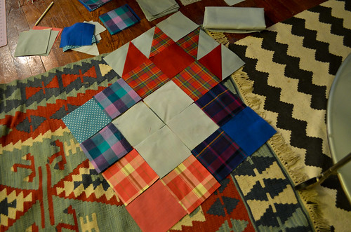Step 3: Laying out pieces before sewing