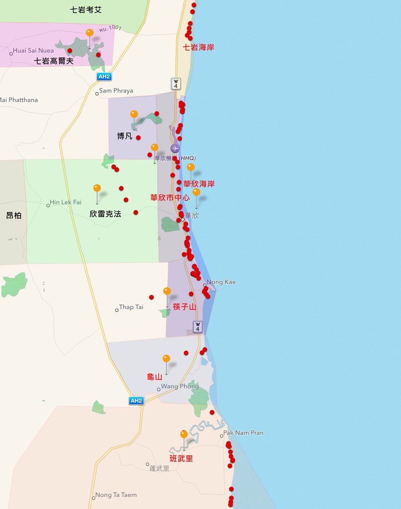 Hua Hin Hotels Map