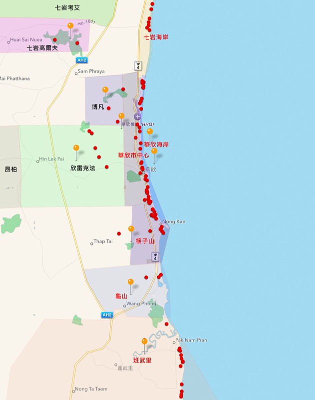 Hua Hin Hotels Map