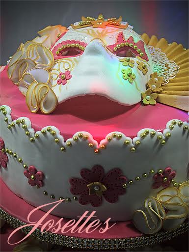 Venitian Mask Wedding Cake by Josette Magri