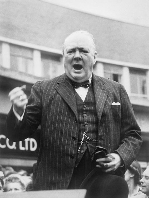 Winston Churchill during the General Election Campaign in 1945