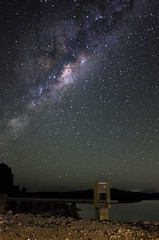 Milky Way above the spillway tower at Serpentine Dam, Western Australia