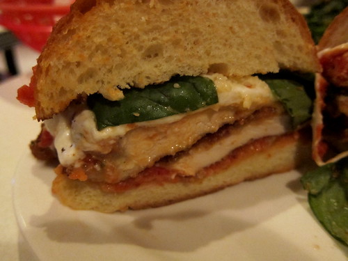 Inside the Chicken Parm Roll