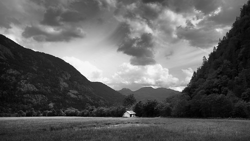sky panorama norway clouds landscape valley fields seljord