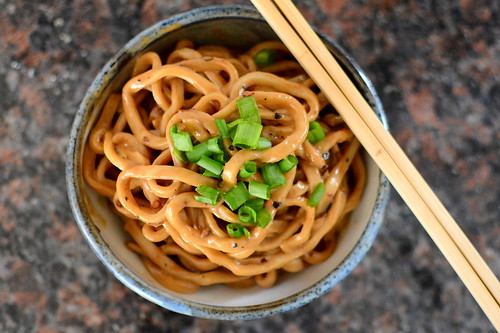 Sesame Noodles with Chili Oil and Scallions