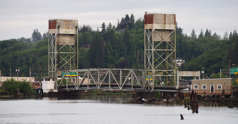 Hoquiam River Bridge: Not to be confused with the higher bridge, which carries the other direction of US 101.