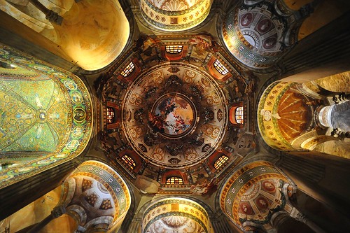 Frescoed ceilings in Basilica San Vitale, Ravenna, Italy, May, 2015 006