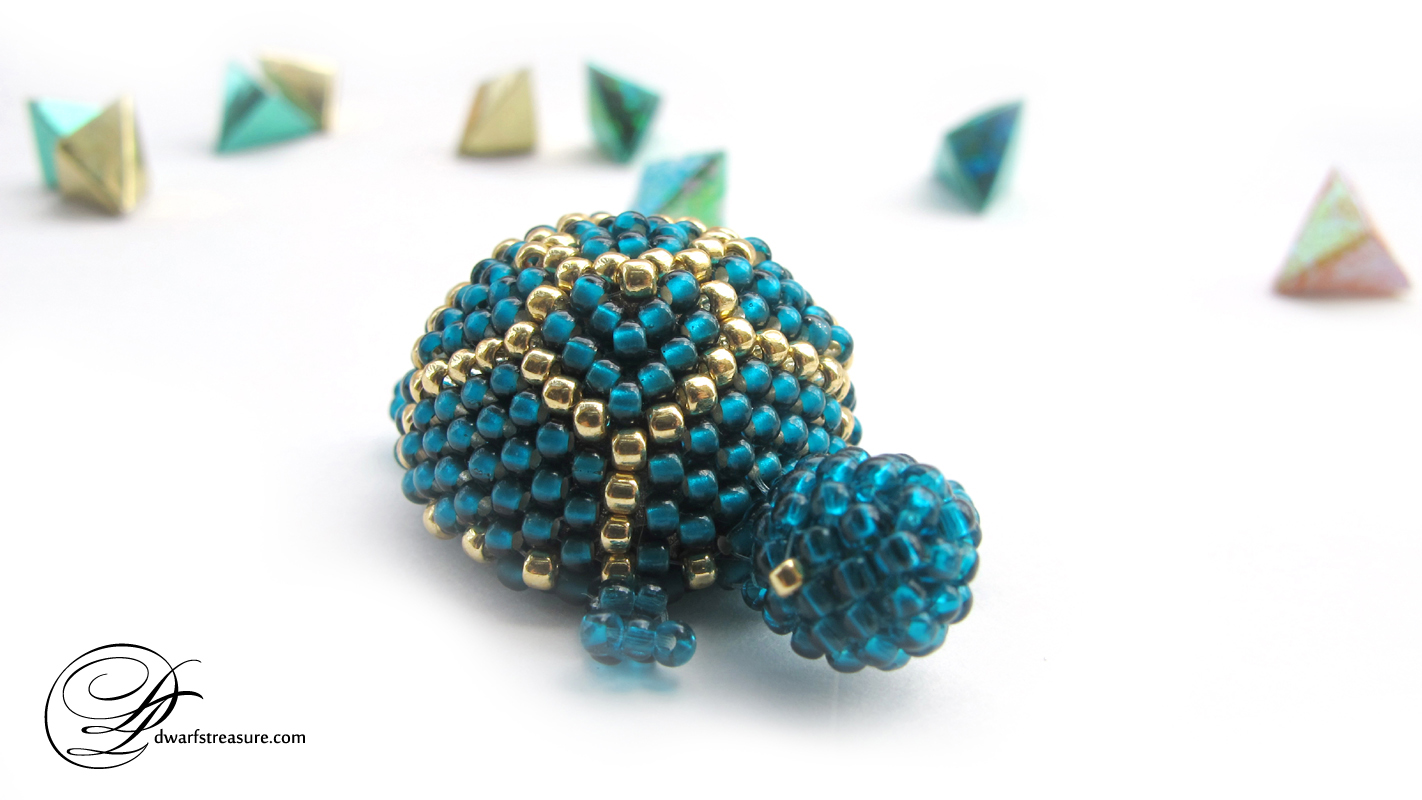 Cute decorative collectible teal beaded turtle magnets
