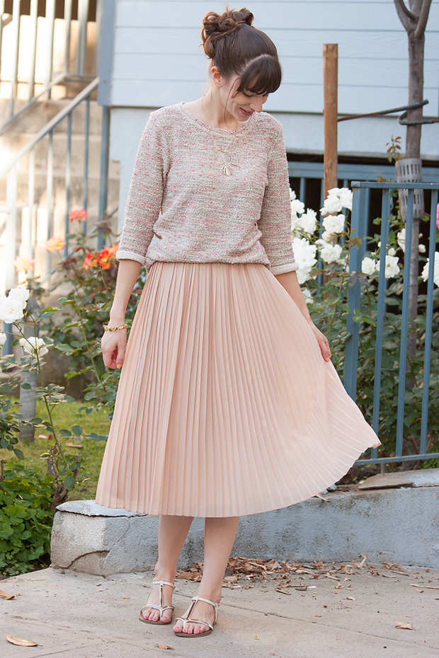 Textured Sweatshirt Tweed Skirt