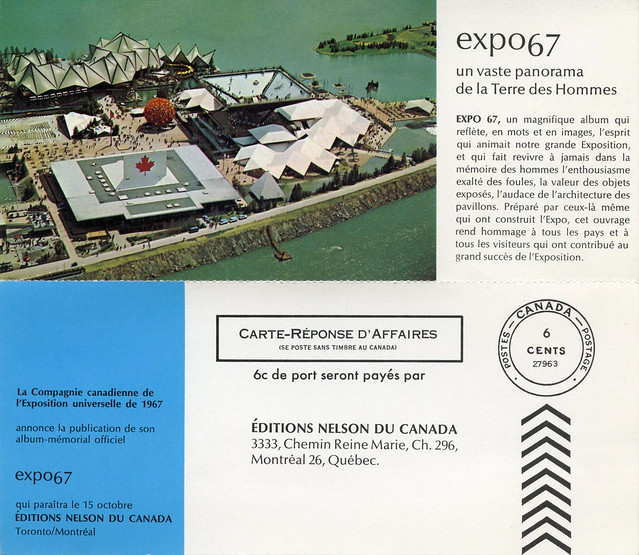 Order Form for the Expo 67 Memorial Album