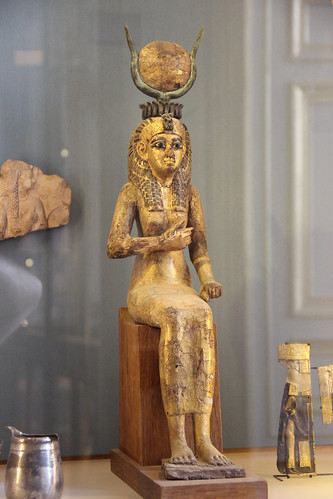 The goddess Isis. Gilded tamarisk wood inlaid with bronze and glass