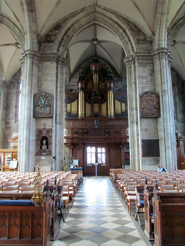 door uk england church worship interior pipes east organ nave warwick warwickshire collegiatechurchofstmary