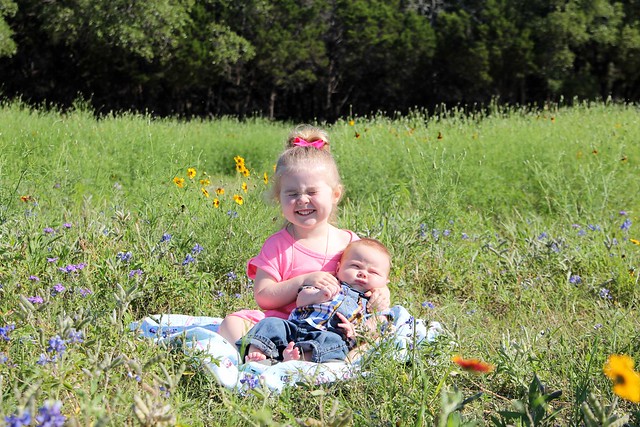Harper and Finn in the wildflowers