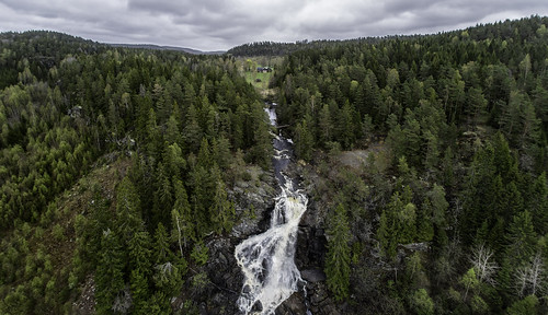 panorama norway landscape waterfall halden østfold multirotor elgåfossen multicopter