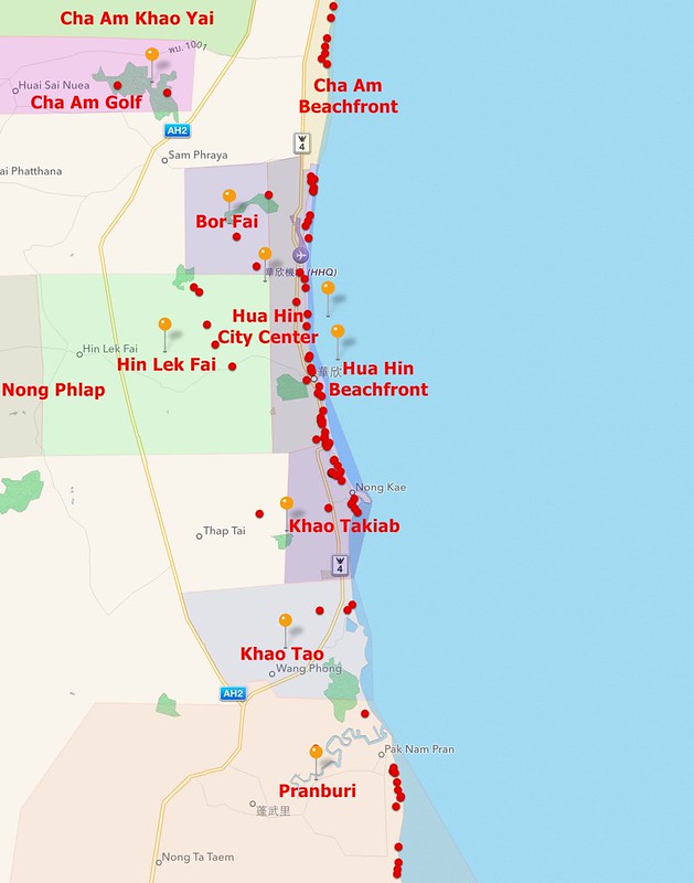 Five Star Hotels in Hua Hin Map