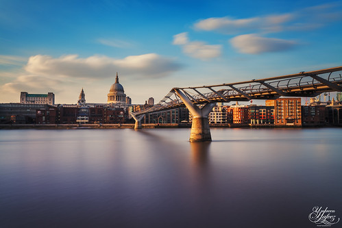 city uk bridge england building london water st thames architecture clouds buildings river europe long exposure cityscape cathedral pauls millennium filter nd gb bankside cheapside 10stop