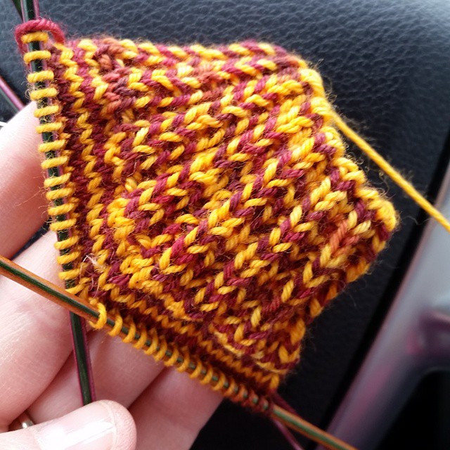 My game day knitting. #destinationyarn #riseupcle #operationsockdrawer #indiedyer #yarn #knit #knitting #handdyedyarn