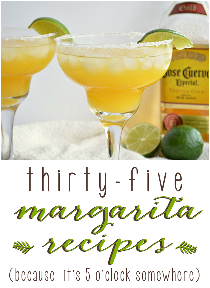 Thirty Five Margarita recipes collage. 