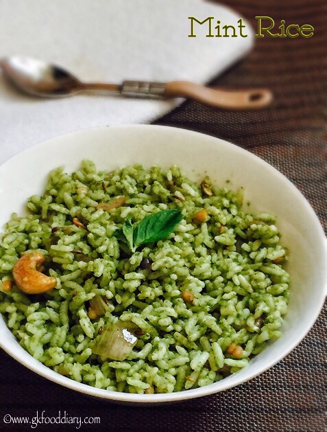 Mint Rice Recipe for Toddlers and Kids2