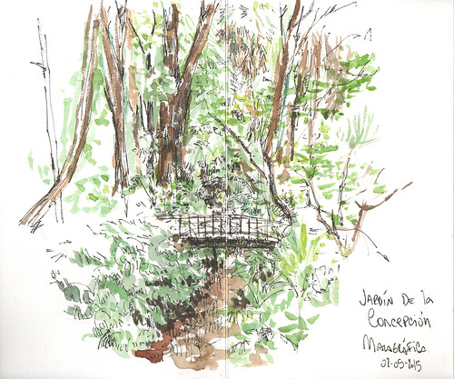 landscape puente sketch arboles jardin concepcion paisaje botanico malaga urbansketcher malagrafica