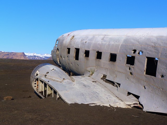 Avión abandonado en Islandia