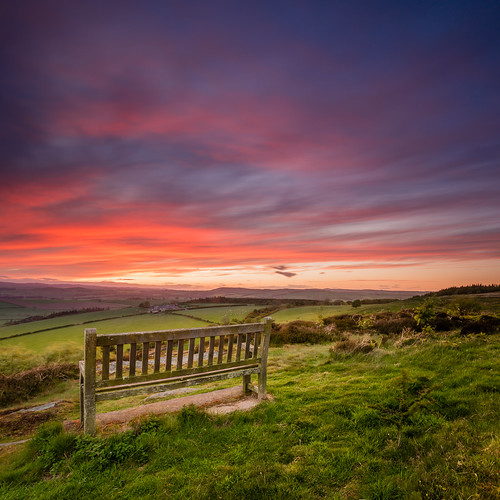 longexposure sunset colour square seat alnwick moors corbygrag