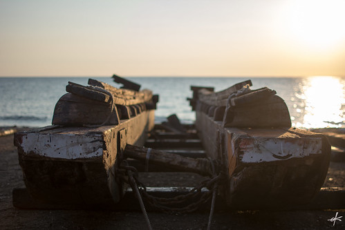 sunset sea boat wooden greece shipyard slipway boatyard patras peloponnese peloponnisos