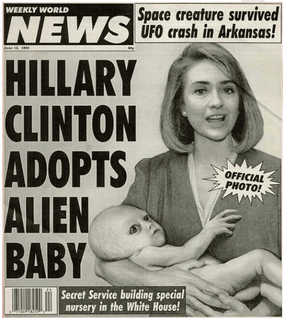 Hillary Clinton Adopts Alien Baby - Official Photo