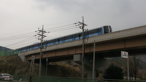Busan Metro 4000series near Anpyeong, Busan, S.Korea /March 31, 2015