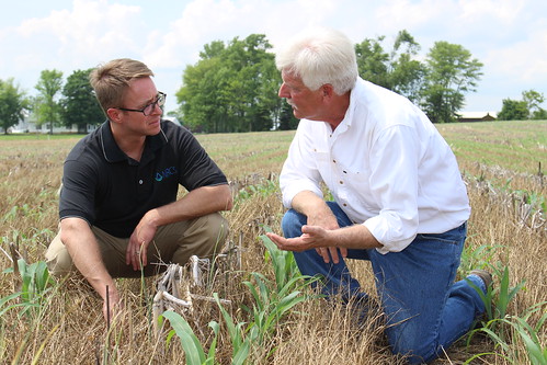 Ray McCormick (right) talking with NRCS Chief Jason Weller