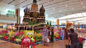 The crazy decorations in the Singapore Airport. 