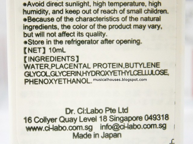 Dr Ci Labo Super 100 Placenta Serum Ampoule Ingredients