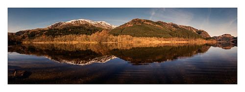 uk reflections landscape scotland still calm loch trossachs lochlubniag