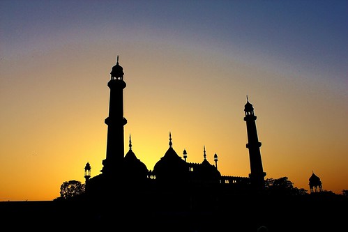 silhouette evening pretty mosque