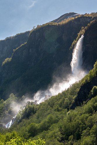 travel trees mountain water norway forest canon landscape eos waterfall spring no norwegen sunny sognogfjordane 450d