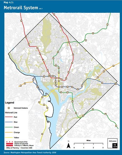 Metrorail (WMATA) map from the 2006 DC Comprehensive Plan