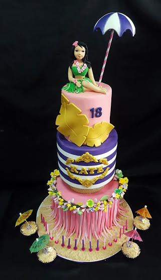 Hawaiian Themed Cake by Wowie's Cakes