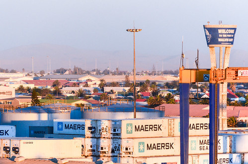 africa sunset port maritime namibia containers walvisbay maersk alamy portofwalvisbay macsday04 alamy150503