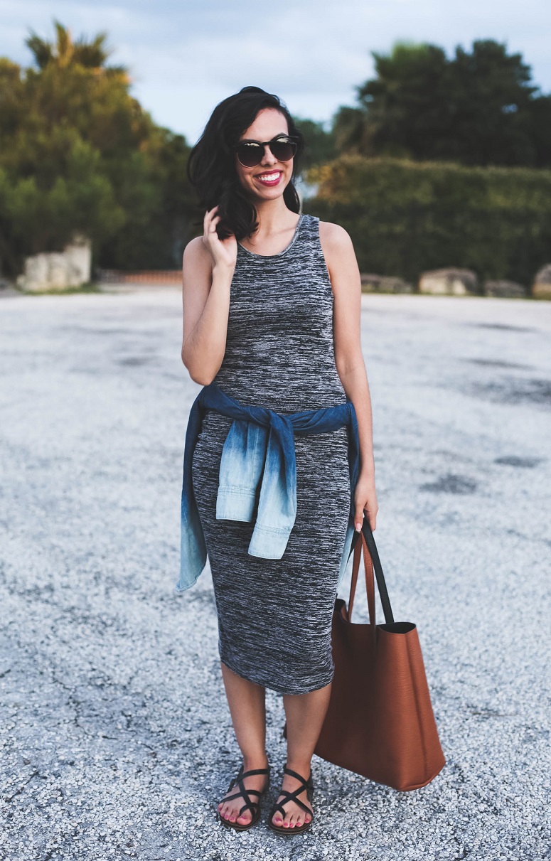 austin style blogger, austin texas fashion blog, grey bodycon midi dress