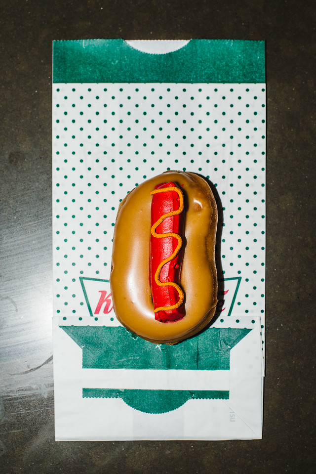 Krispy Kreme's Grilled Glazed Dog and Krispy Slider