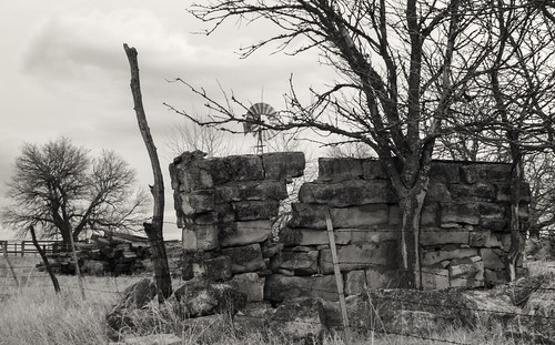 winter blackandwhite windmill monochrome fence cloudy pasture spinning oxidation infrared weathered stonewall baretrees crumbling deterioration