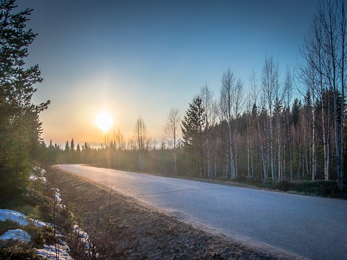 road sunset snow pine finland spring april birch hdr raahe ylipää lasikangas kastellintie tuohinnonperä