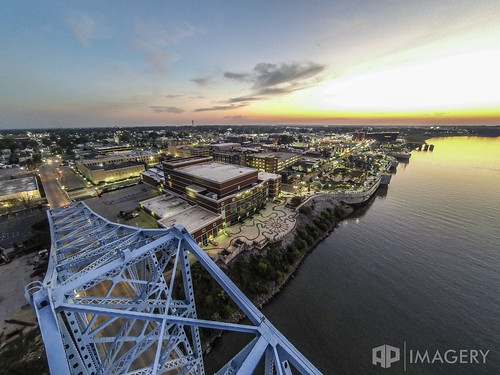 plaza bridge blue sunset downtown aerial glover cary ohioriver owensboro riverparkcenter smotherspark
