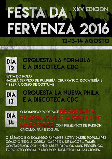 Mazaricos 2016 - Festa da Fervenza en San Cosme - cartel