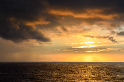 Sunset in the Atlantic ocean
