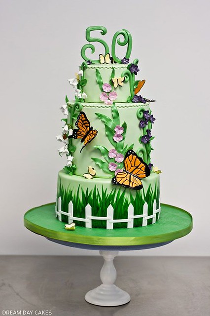 Butterfly Garden Cake by Dream Day Cakes
